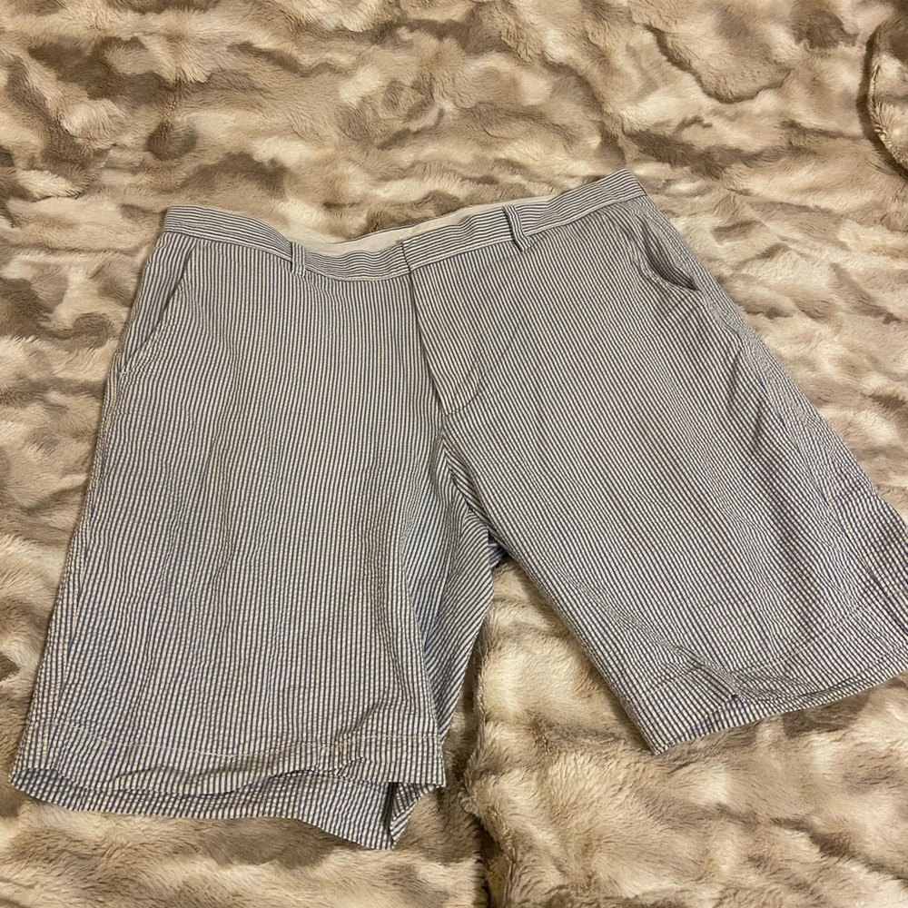 J. Crew Men's Pinstriped Shorts - Blue and White